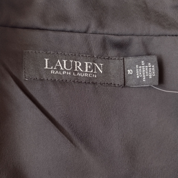 Lauren Ralph Lauren Black Velvet Surplice Pleated Blouse NWT Size 10 Holiday - Picture 5 of 9